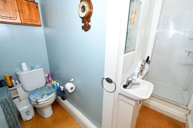 Bathroom with sho...
