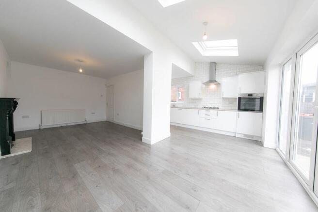 Open plan kitchen, living and dining ...