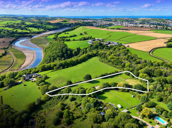 Aerial photo showing plot outlined