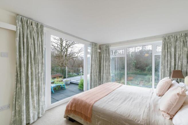 Master bedroom with private patio