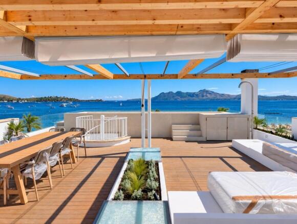 Terraza costera con 