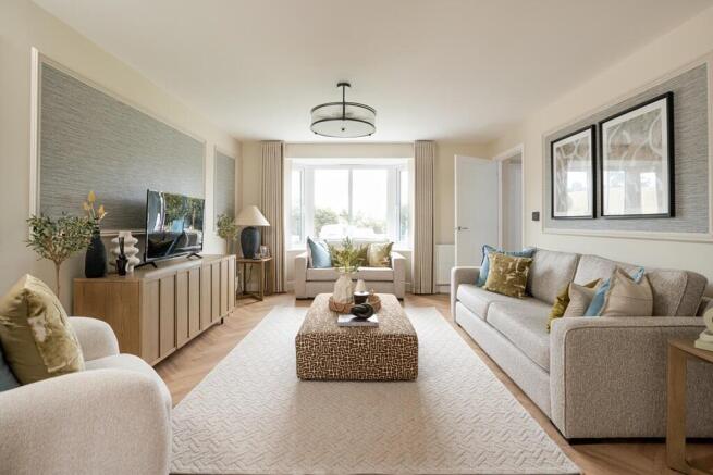 Generous lounge with bay window