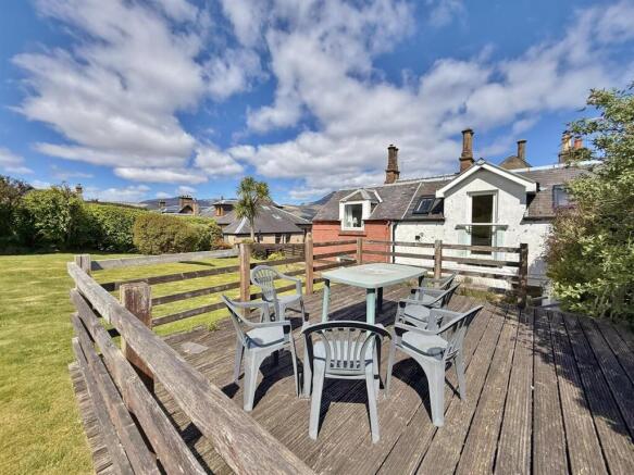Rear timber deck and across the neighbours garden