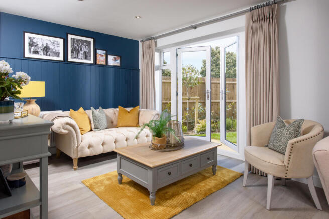 Inside view 4-bed detached Kirkdale kitchen/family area with French doors