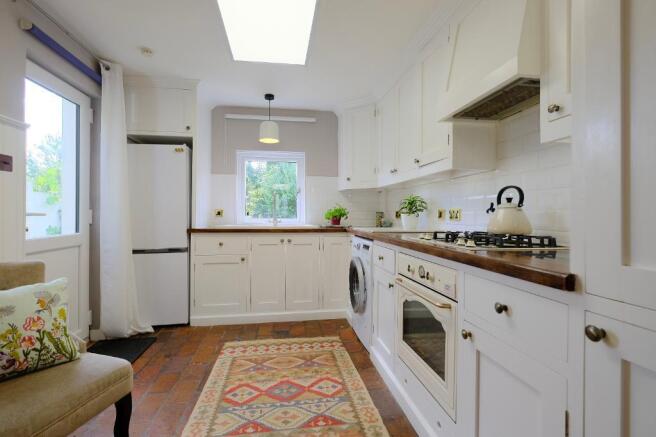 Kitchen with garden views