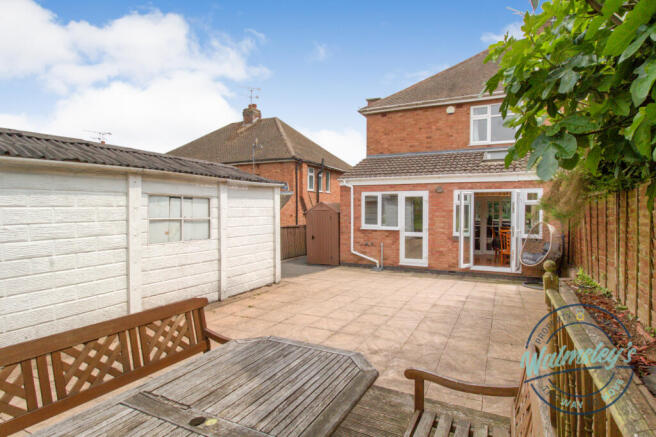 Rear patio & garage