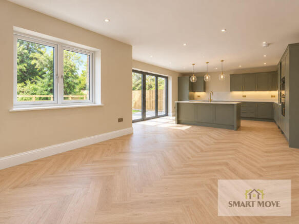 Kitchen Family Room - AI Enhanced