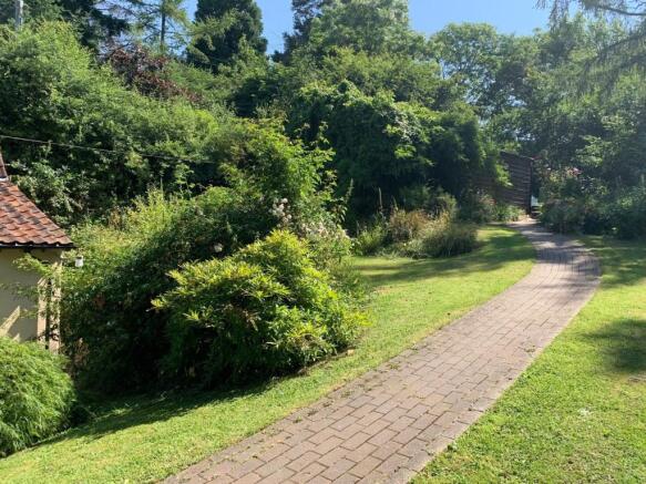 Paved path to shed