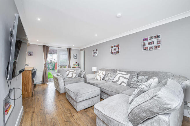 Lounge with open plan kitchen