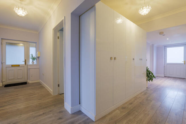 Hallway with buil...