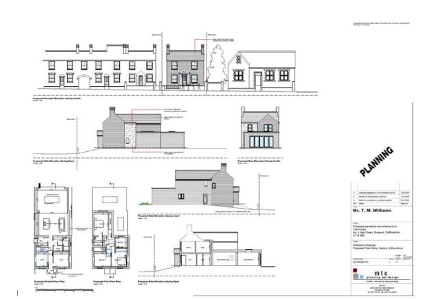 Elevations and plans