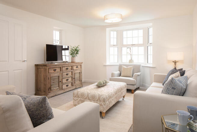 spacious lounge with feature bay window, 4 bedroom exeter house type