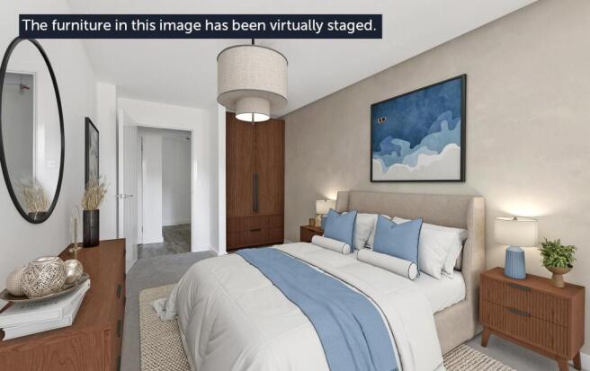 Plot 7 bedroom 1 with virtual staging disclaimer -