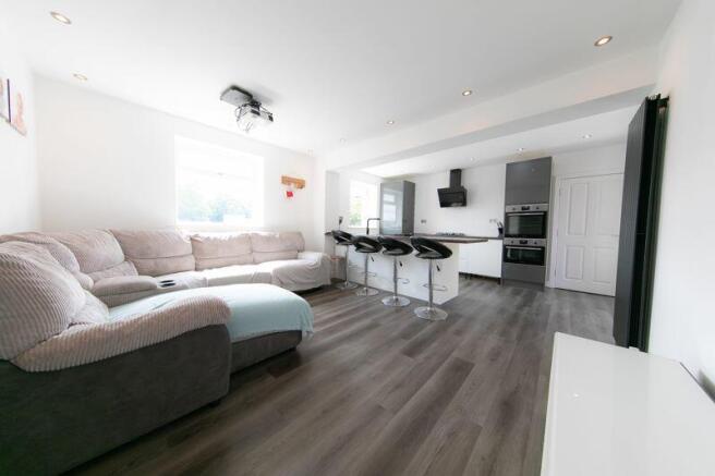 Open plan kitchen, living and dining ...