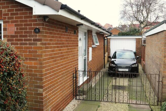 Drive and garage.