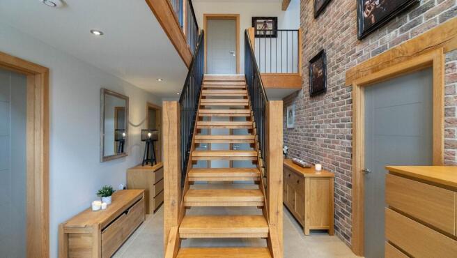 Impressive solid oak staircase