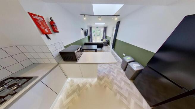 Bright open-plan kitchen and living area...