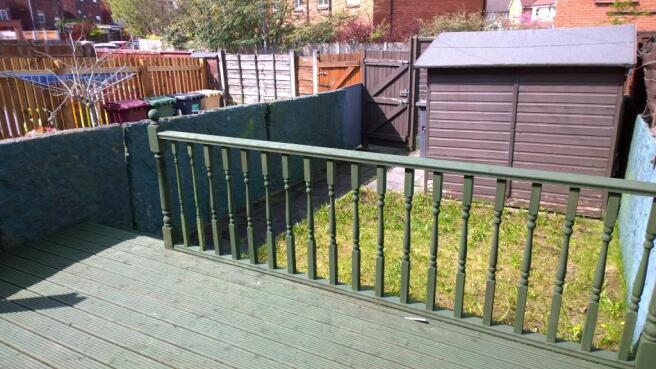 Decked rear yard