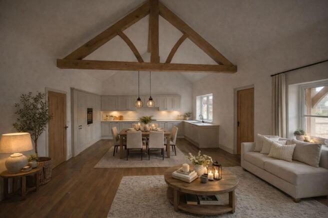 AI Enhanced photo of Kitchen and Living room