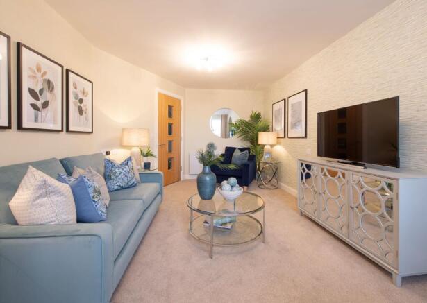 a living room with a fireplace