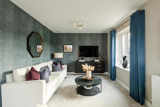 Long lounge stretching the width of the home