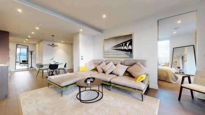 Big, comfortable sofa in the spacious living room