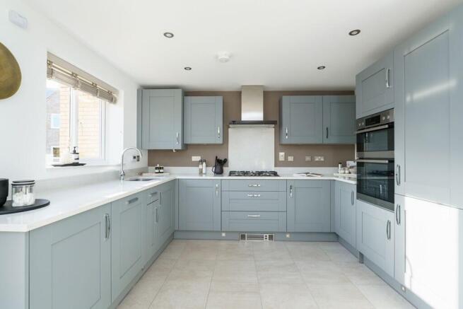Modern kitchen with ample storage space