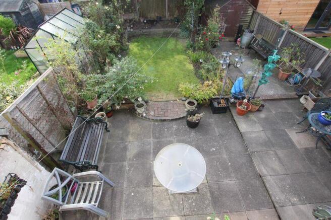 Overhead view of rear garden