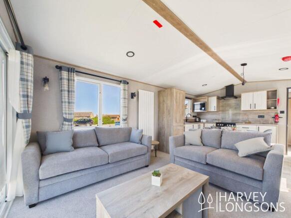 Open plan ABI Beverley lounge and kitchen at Burgh