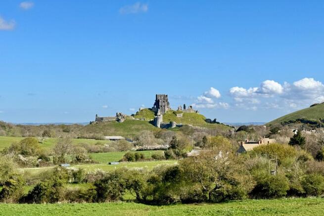 View of Corfe Castle