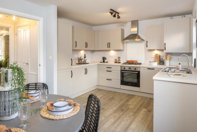 Modern kitchen and dining room