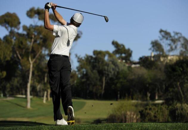Man playing golf