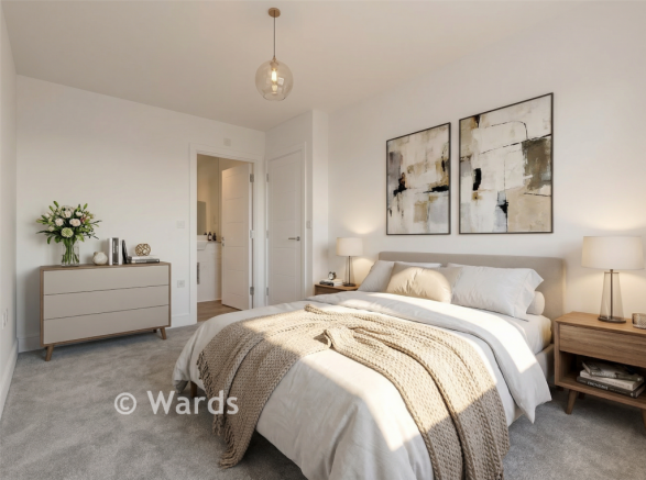 Virtually Staged Master Bedroom