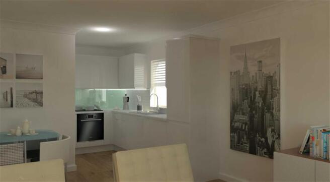 KITCHEN/LIVING/DINING ROOM
