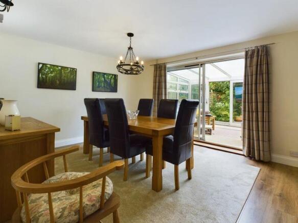 Dining room through to conservatory