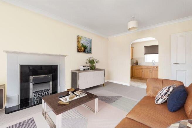 Living room through to kitchen