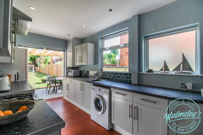 Kitchen with French doors to garden