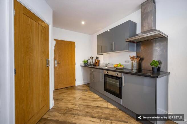 Bedroom, Living Area & Kitchen