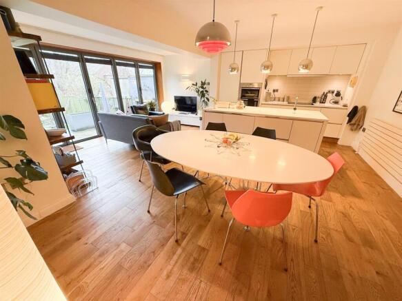 Open Kitchen Dining & Living Area