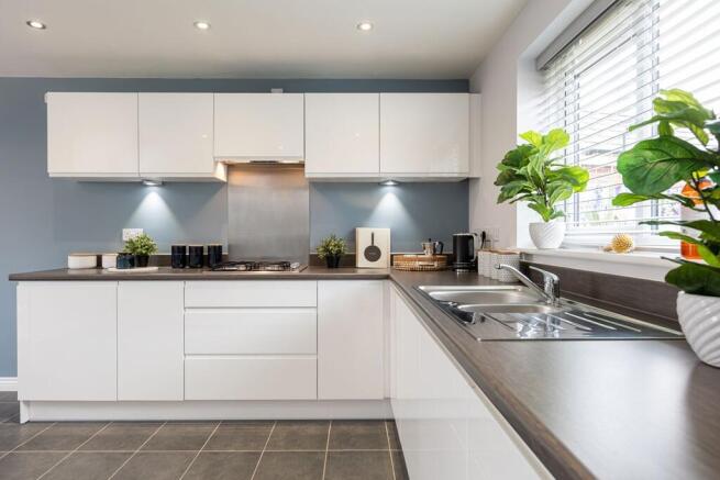 Modern kitchen with ample storage and worktop space