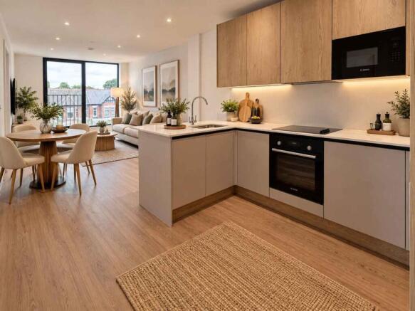 Open plan kitchen/dining room/lounge