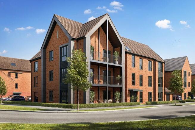 An artists impression of the Garrison Grove apartment block