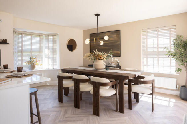 internal shot of the dining area in lenwade show home