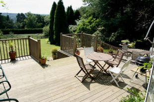 The deck and garden