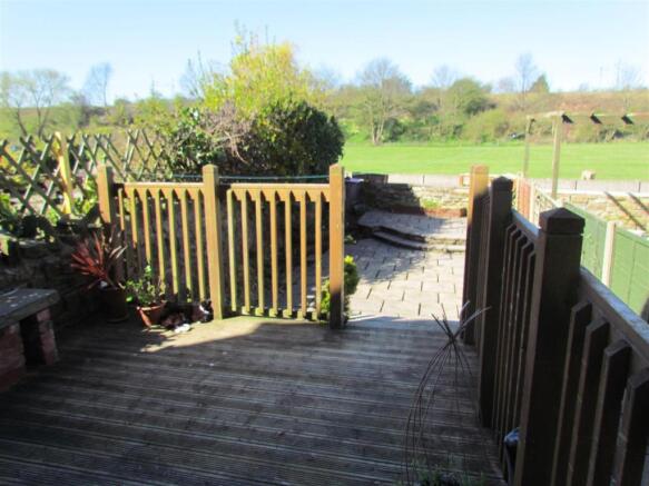 A large deck faces w