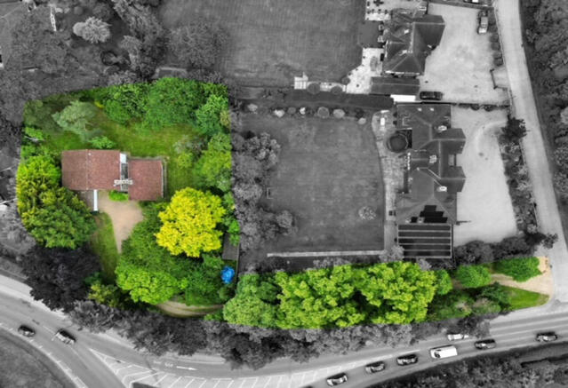 Aerial view showing plot size