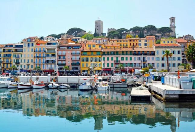 Old city and harbor in Cannes, French Riviera, Fra