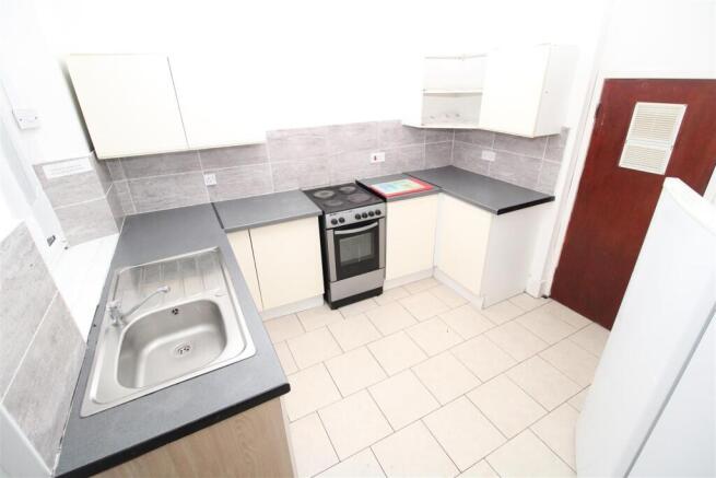 Modern kitchen with ample counter space...