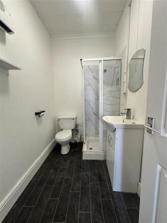 Fresh modern bathroom with shower and sink...