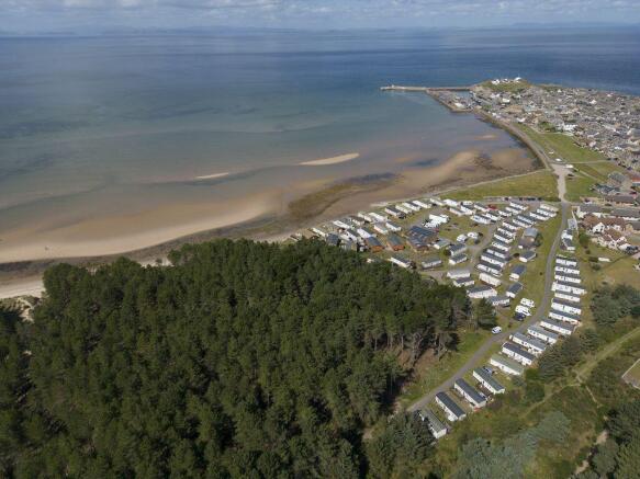 aerial view Burghead holiday park coastal location